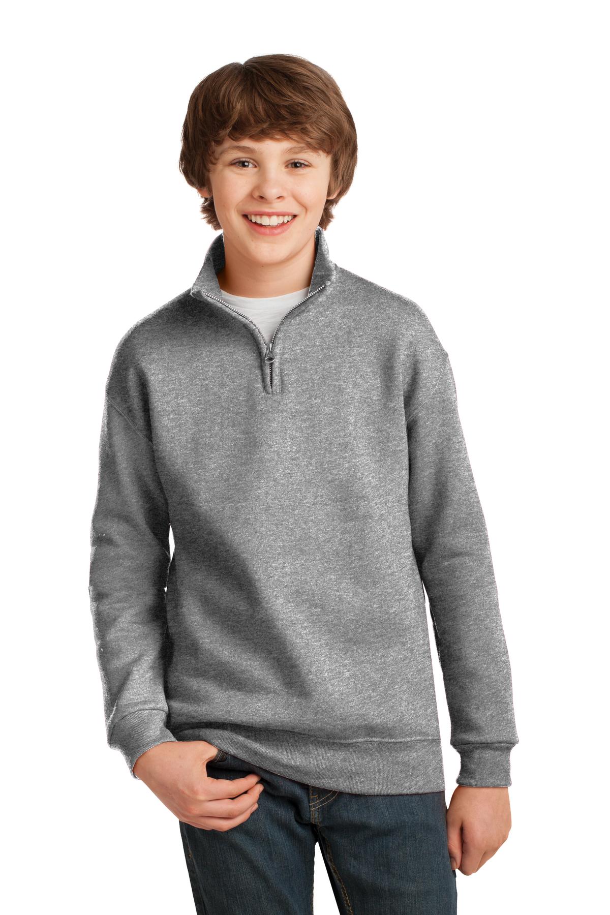 DISCONTINUED JERZEES® Youth NuBlend® 1/4-Zip Cadet Collar Sweatshirt. 995Y