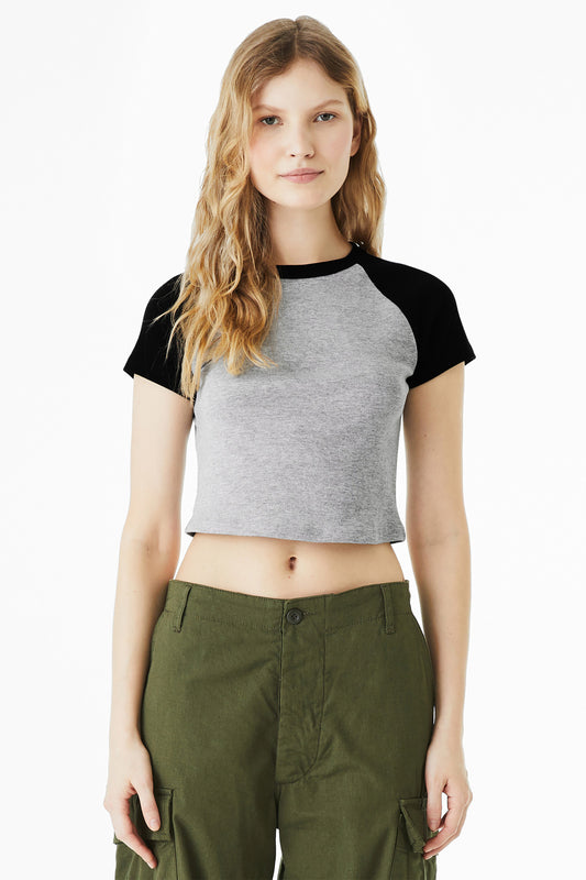 BELLA+CANVAS® Women's Micro Rib Raglan Baby Tee BC1201