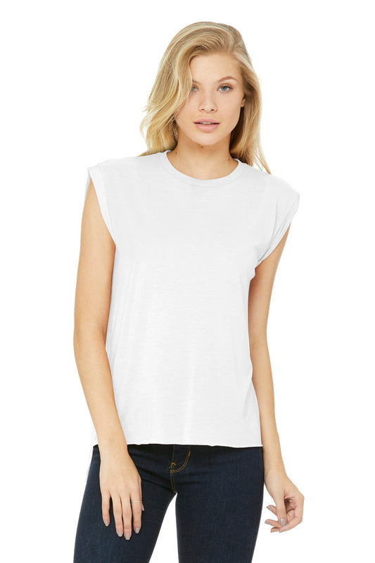 DISCONTINUED BELLA+CANVAS ® Women's Flowy Muscle Tee With Rolled Cuffs. BC8804