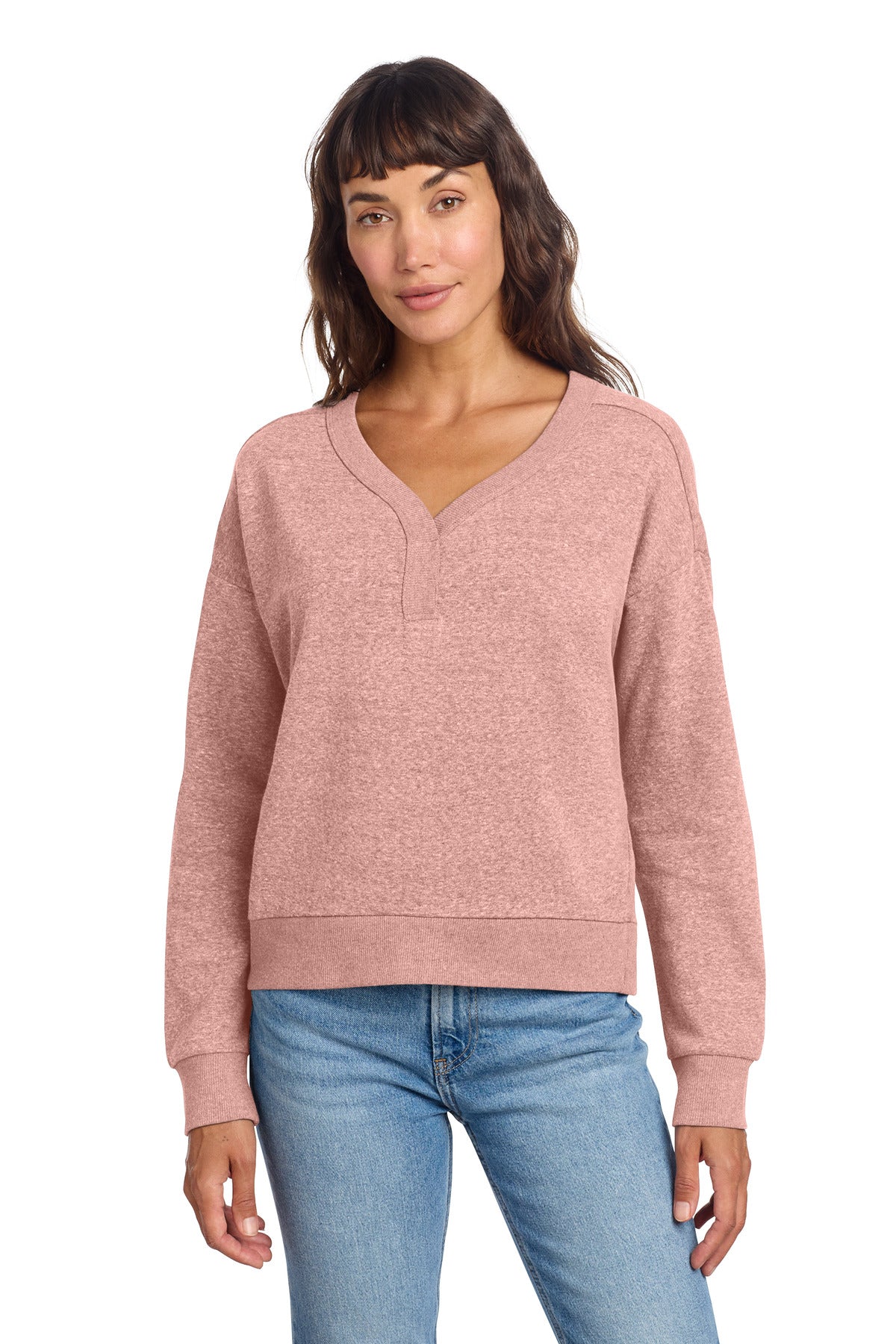 District® Women's Perfect Tri® Fleece V-Neck Sweatshirt DT1312