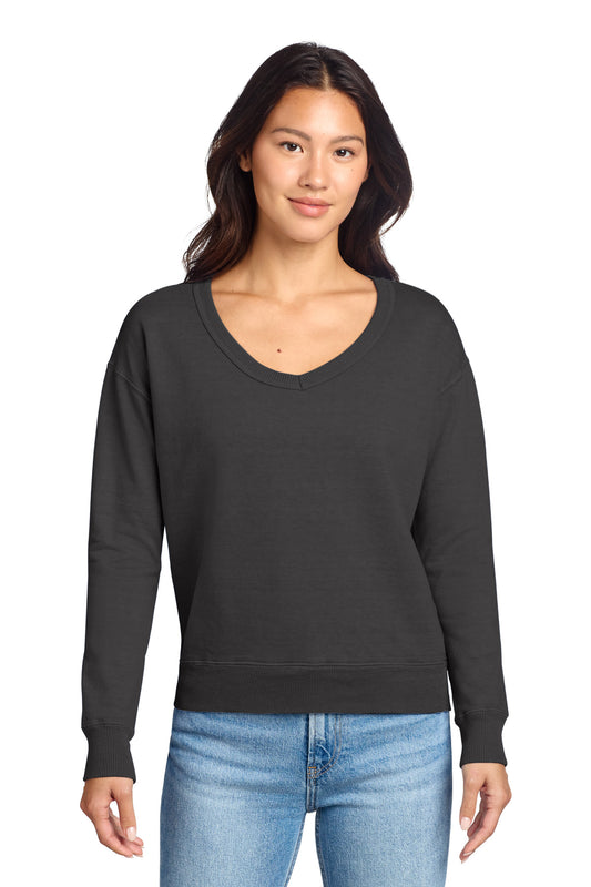Port & Co Women's Beach Wash ® Garment-Dyed V-Neck Sweatshirt LPC098V