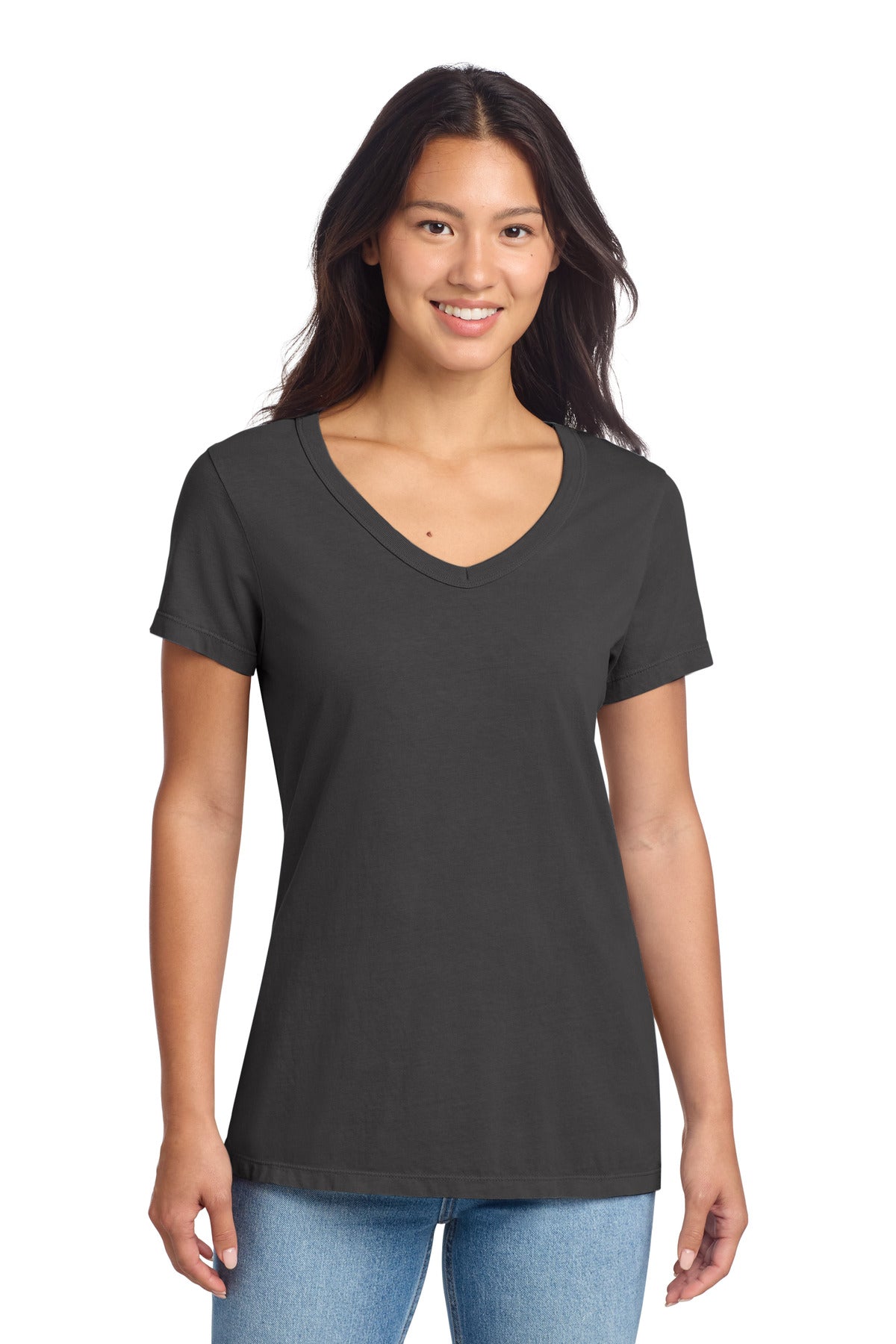 Port & Co Women's Beach Wash® Garment-Dyed V-Neck Tee LPC099V