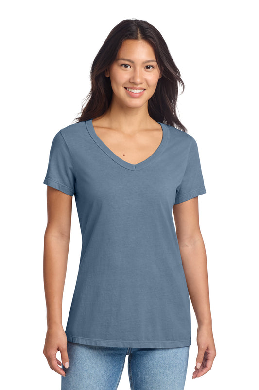 Port & Co Women's Beach Wash® Garment-Dyed V-Neck Tee LPC099V