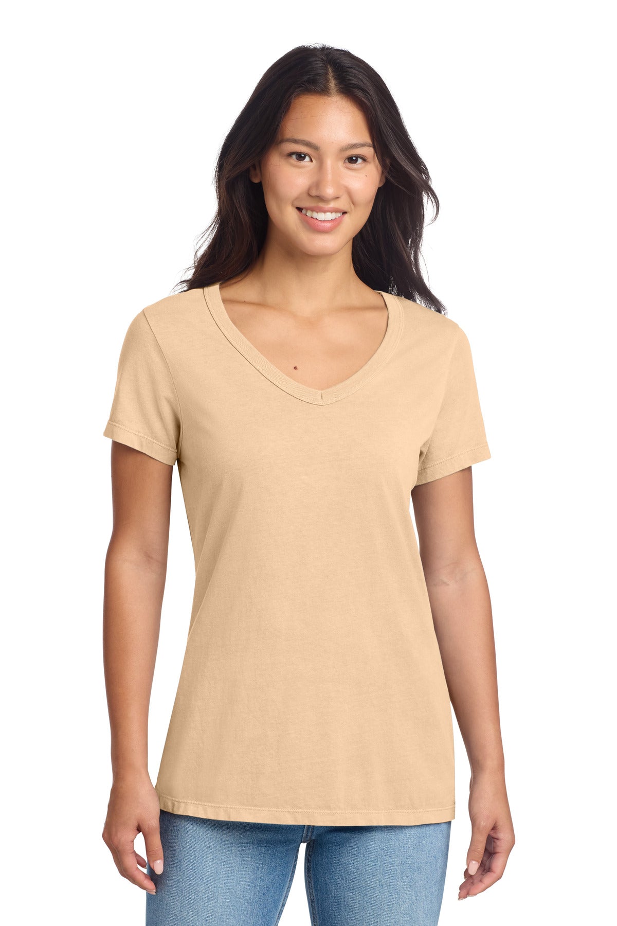 Port & Co Women's Beach Wash® Garment-Dyed V-Neck Tee LPC099V