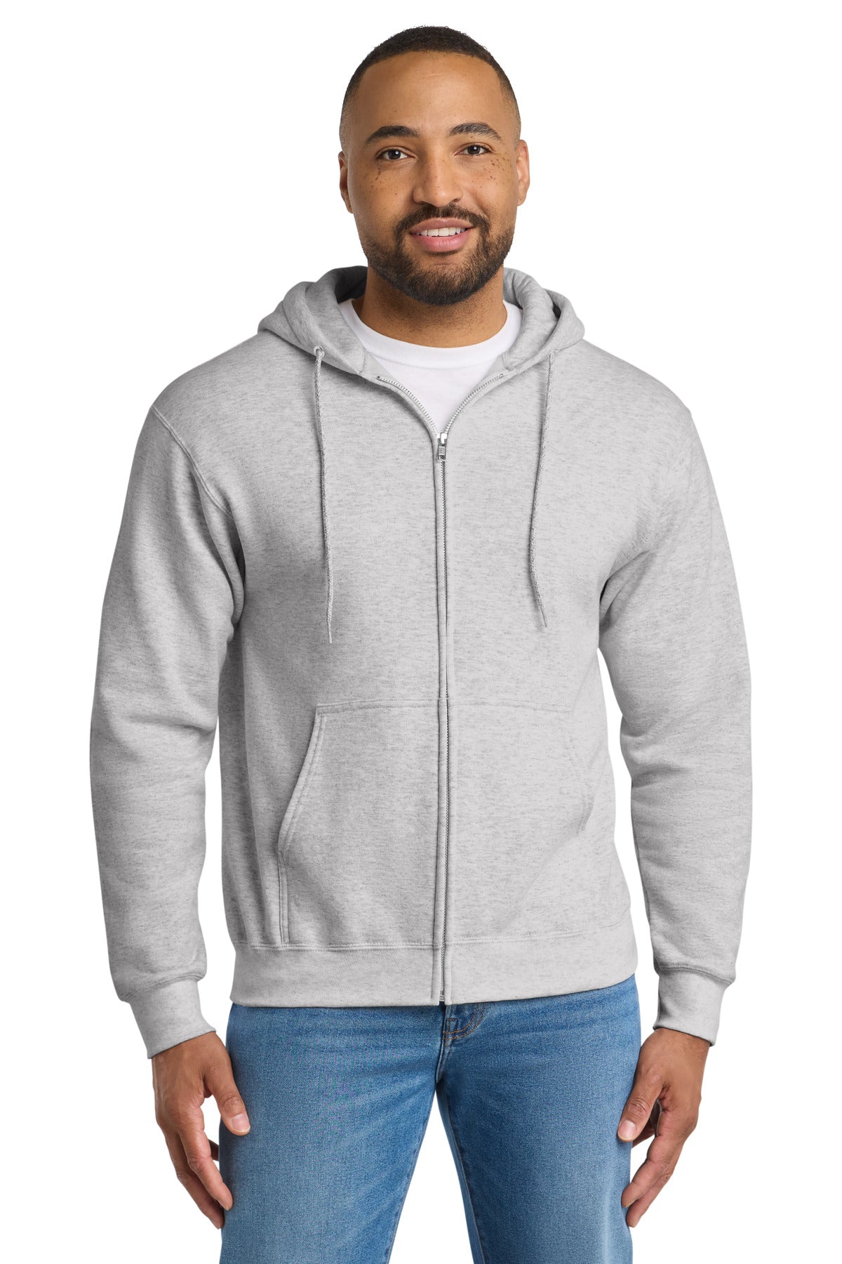 Port & Co™ Essential Fleece Full-Zip Hooded Sweatshirt.  PC90ZH