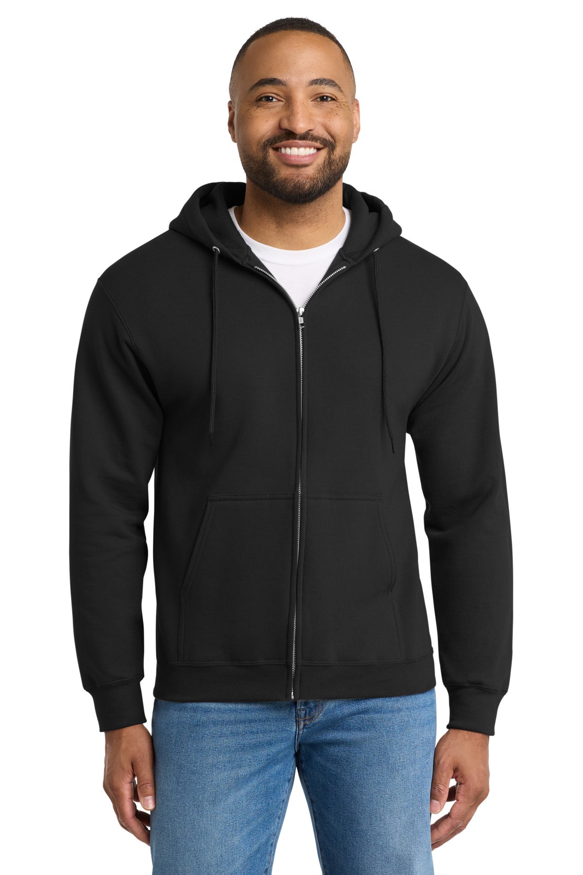 Port & Co™ Essential Fleece Full-Zip Hooded Sweatshirt.  PC90ZH