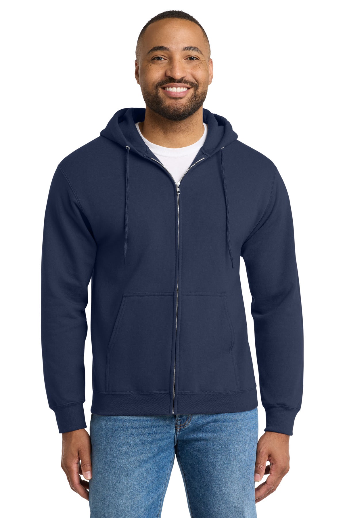 Port & Co™ Essential Fleece Full-Zip Hooded Sweatshirt.  PC90ZH