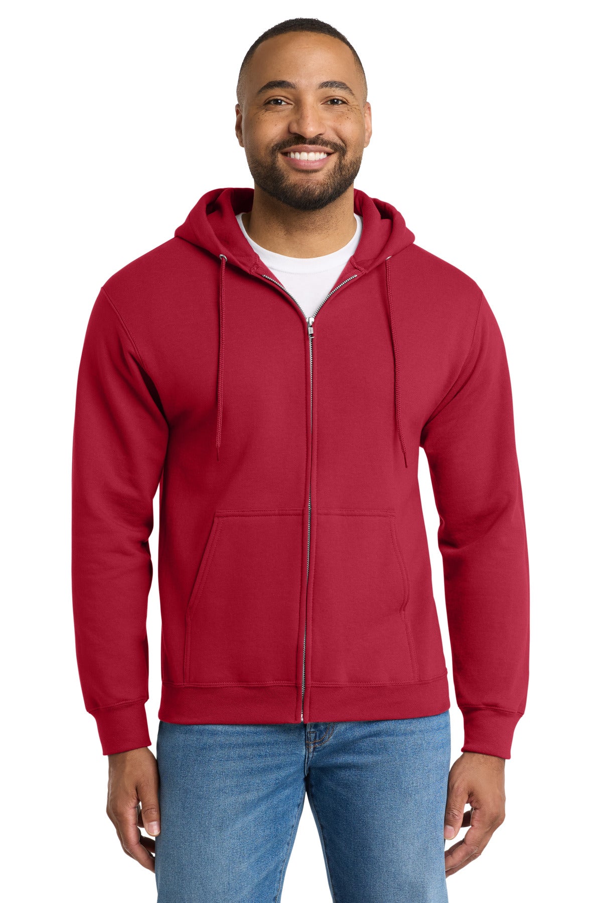 Port & Co™ Essential Fleece Full-Zip Hooded Sweatshirt.  PC90ZH