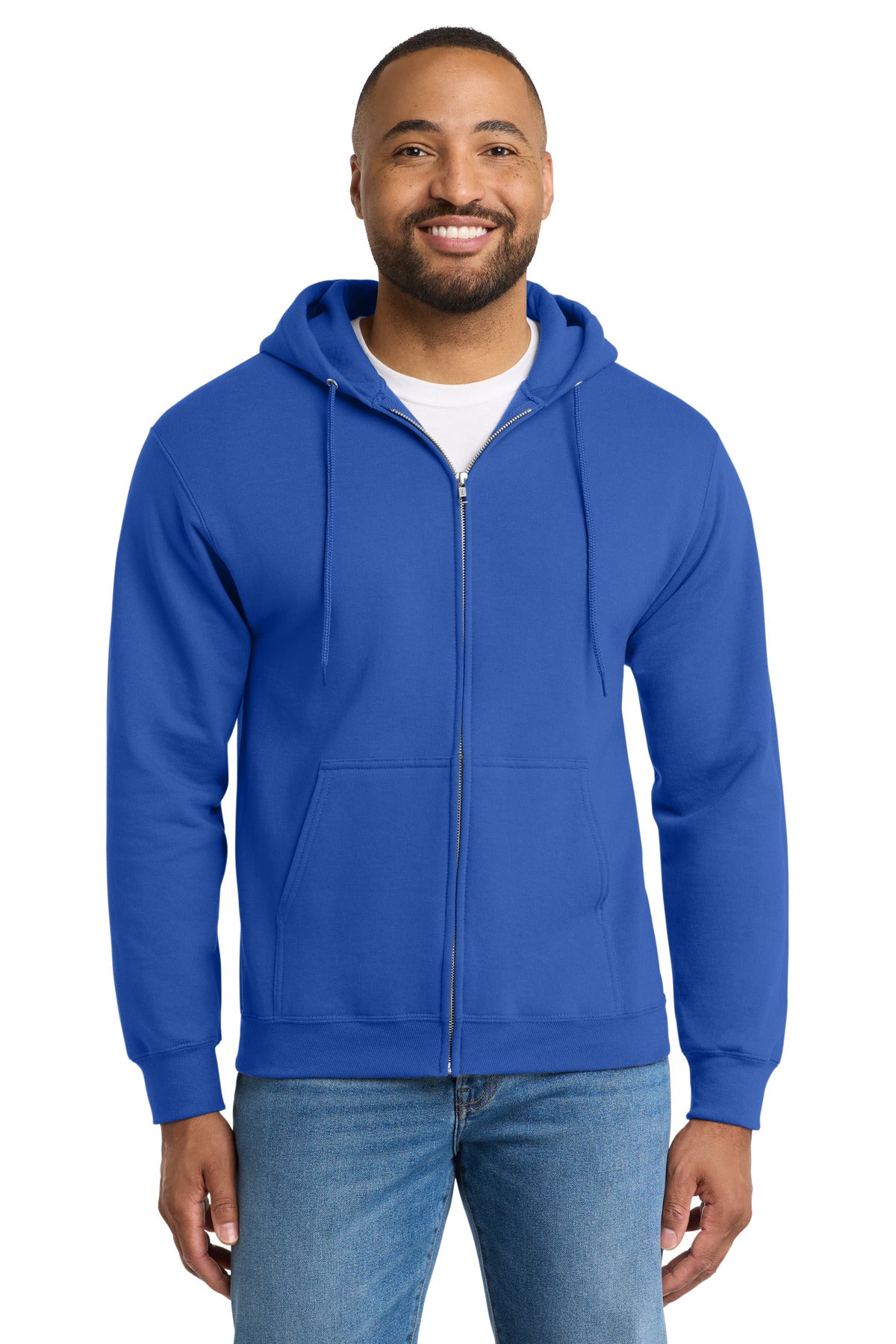 Port & Co™ Essential Fleece Full-Zip Hooded Sweatshirt.  PC90ZH