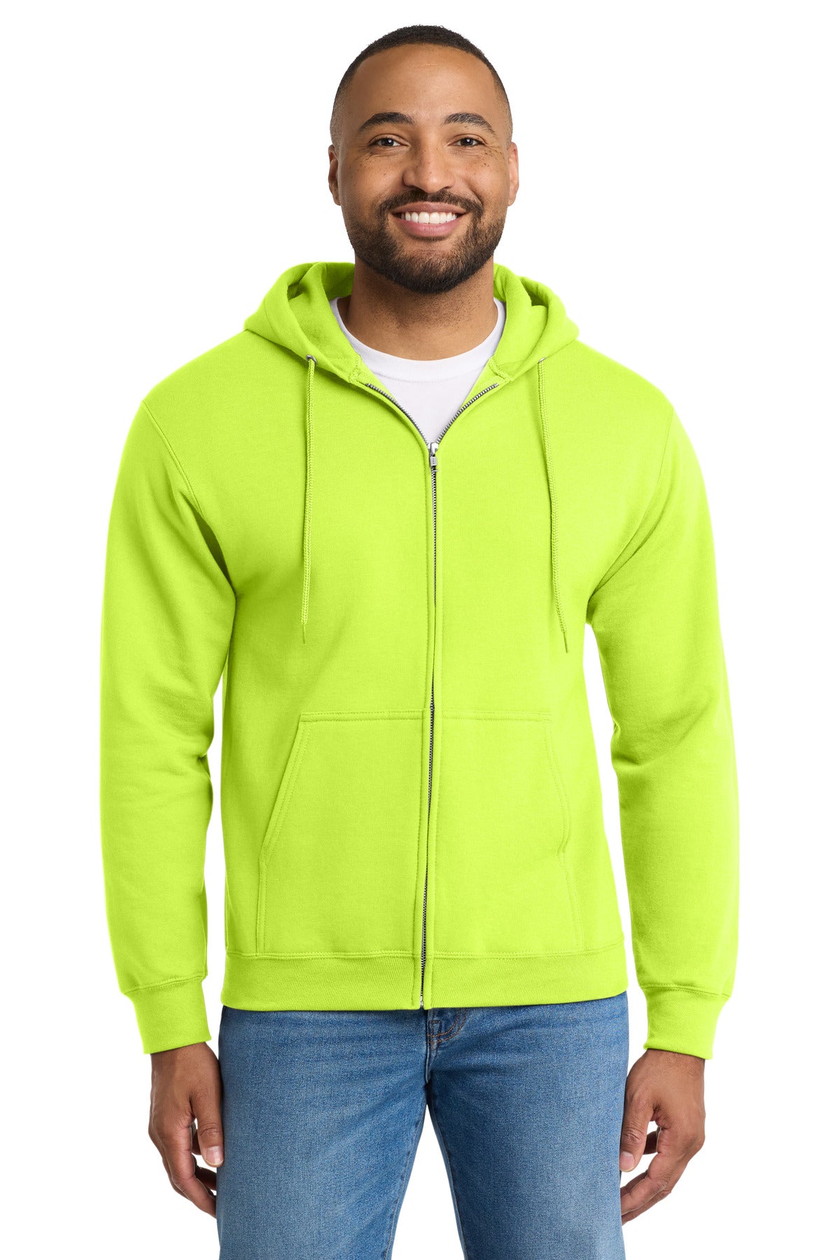 Port & Co™ Essential Fleece Full-Zip Hooded Sweatshirt.  PC90ZH