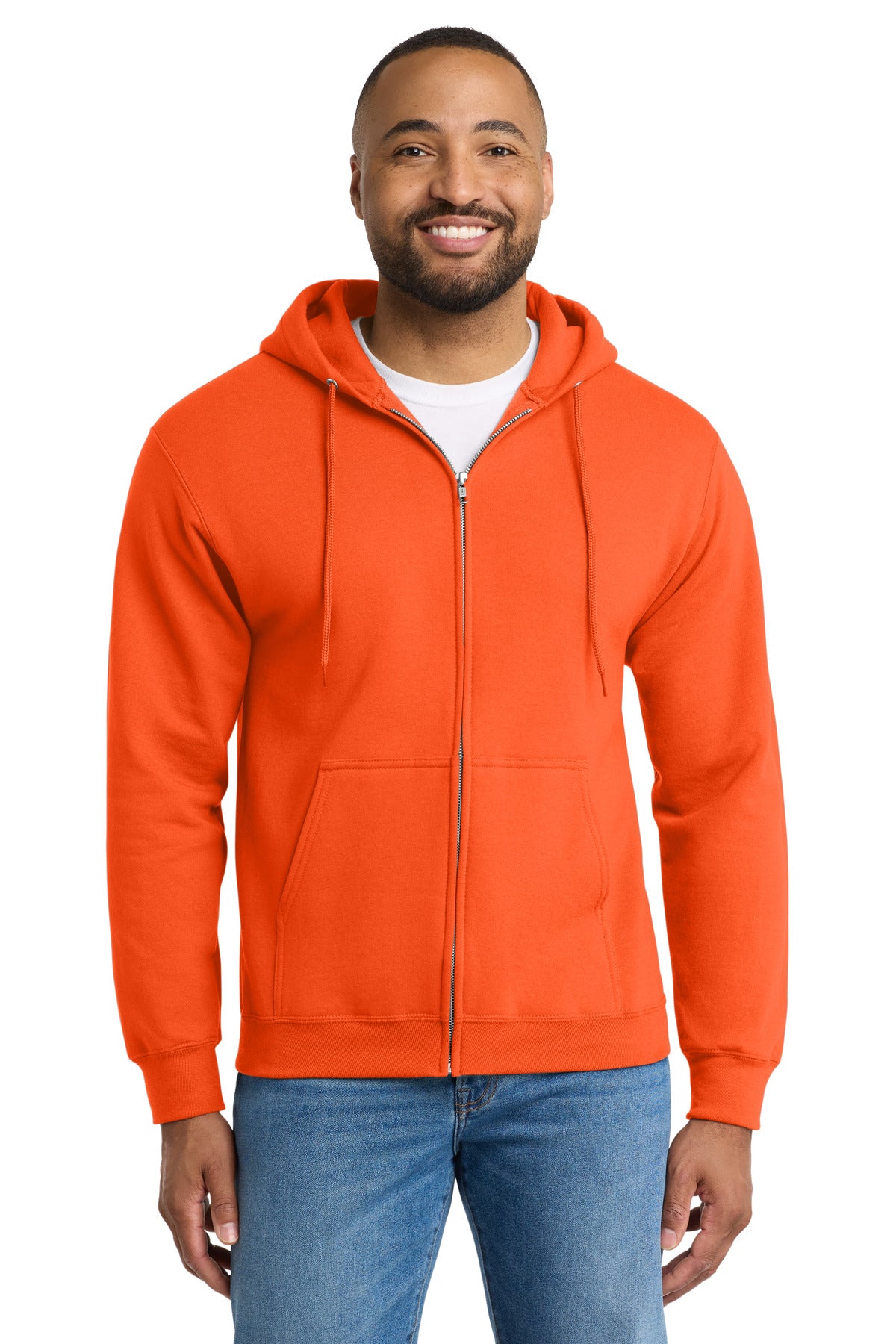 Port & Co™ Essential Fleece Full-Zip Hooded Sweatshirt.  PC90ZH