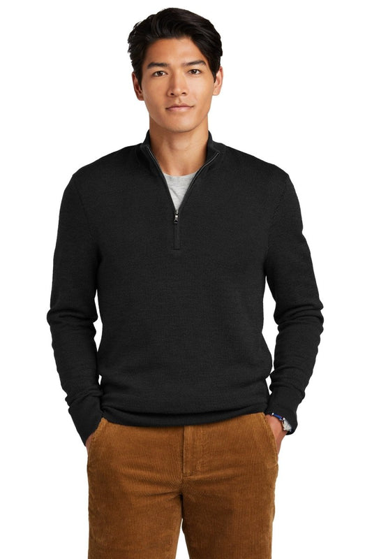 Brooks BrothersÂ® Washable Merino Birdseye 1/4-Zip Sweater BB18412 - uslegacypromotions