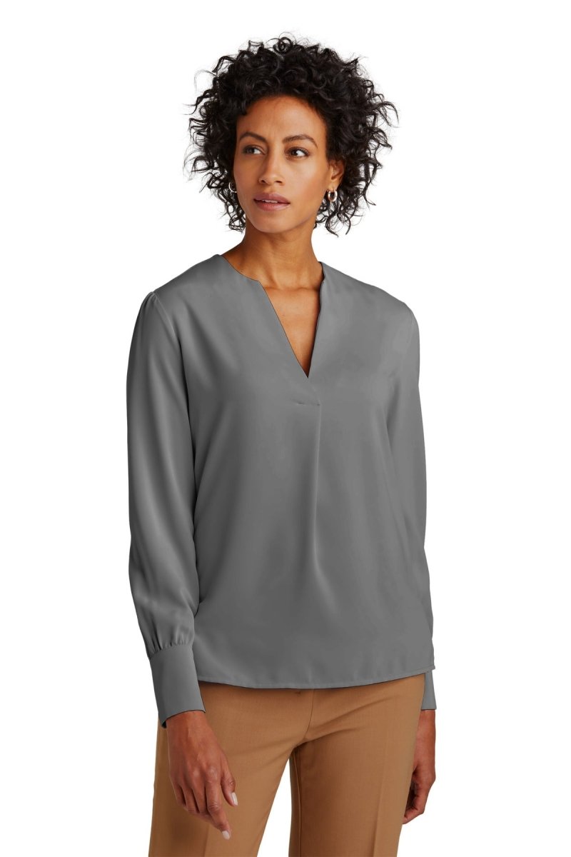 Brooks BrothersÂ® Women's Open-Neck Satin Blouse BB18009 - uslegacypromotions