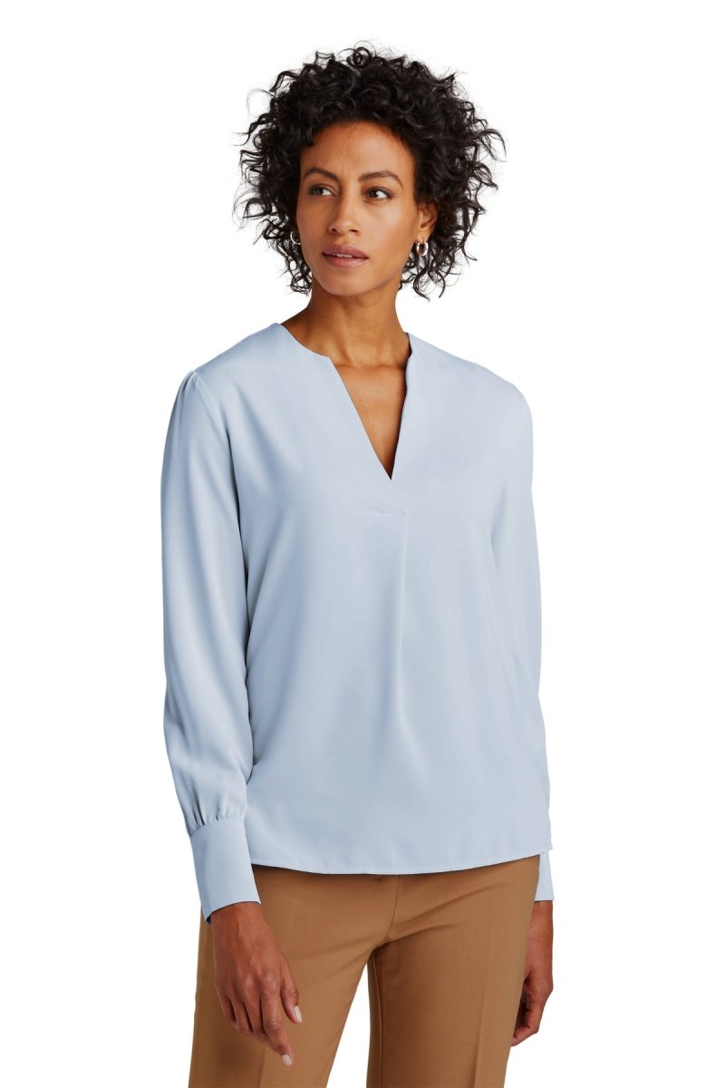 Brooks BrothersÂ® Women's Open-Neck Satin Blouse BB18009 - uslegacypromotions