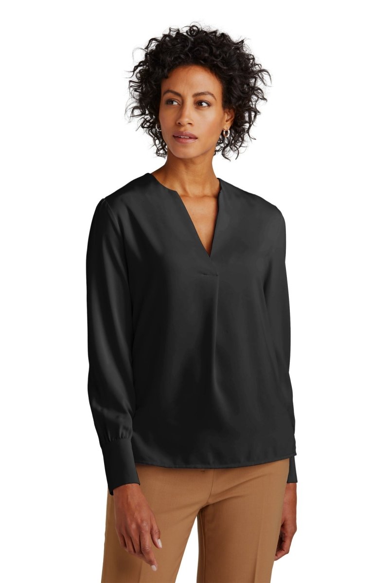 Brooks BrothersÂ® Women's Open-Neck Satin Blouse BB18009 - uslegacypromotions