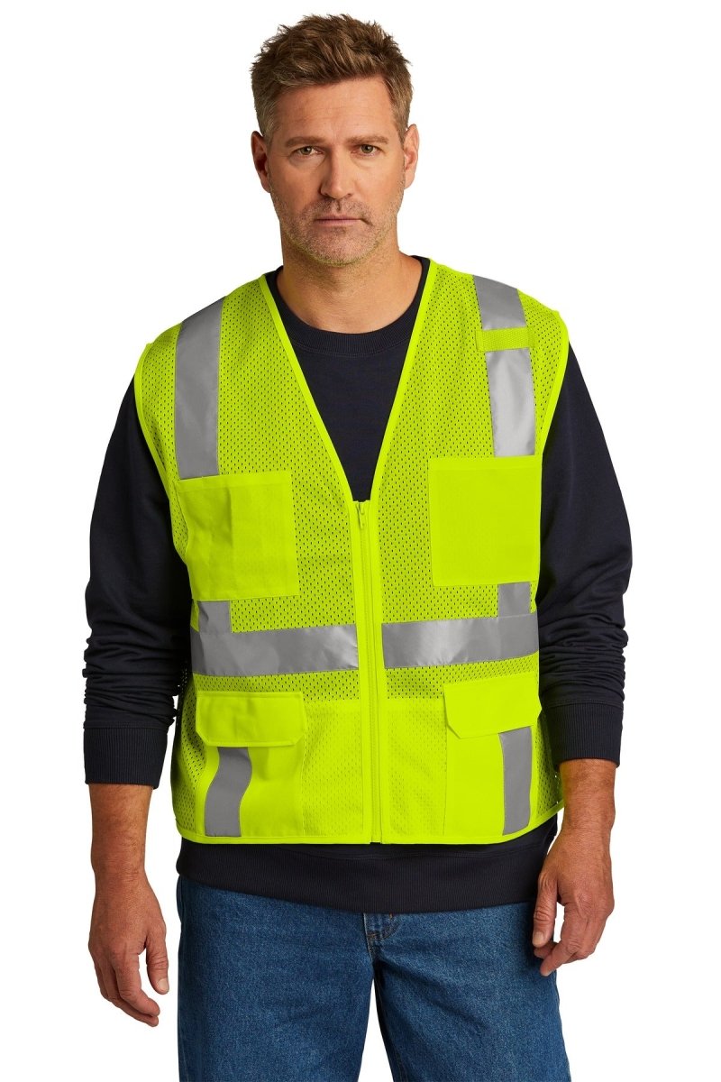 CornerStone Â® ANSI 107 Class 2 Mesh Six-Pocket Zippered Vest. CSV104 - uslegacypromotions