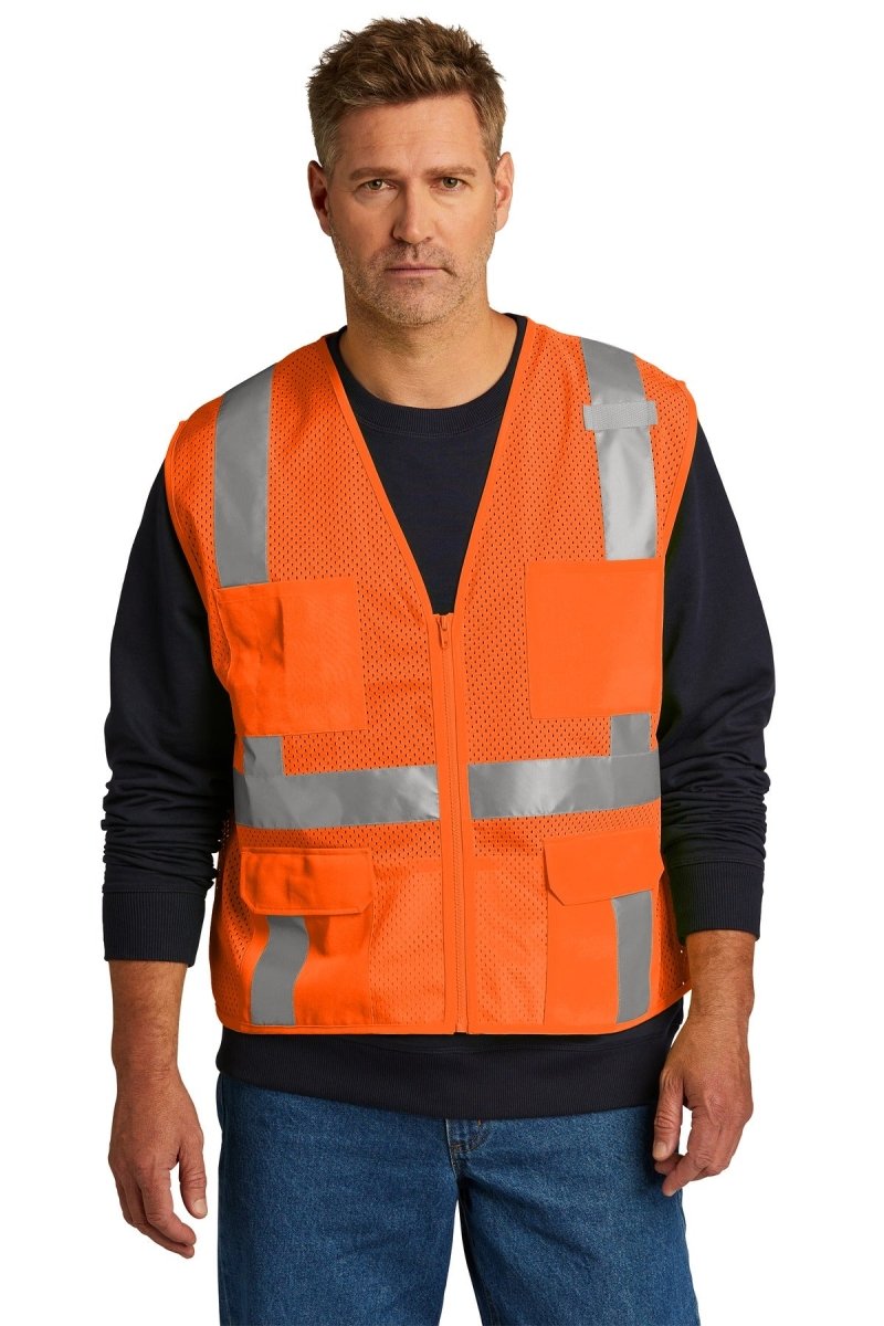 CornerStone Â® ANSI 107 Class 2 Mesh Six-Pocket Zippered Vest. CSV104 - uslegacypromotions