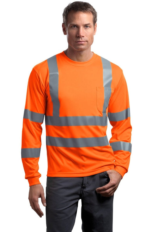 CornerStoneÂ® - ANSI 107 Class 3 Long Sleeve Snag-Resistant Reflective T-Shirt. CS409 - uslegacypromotions