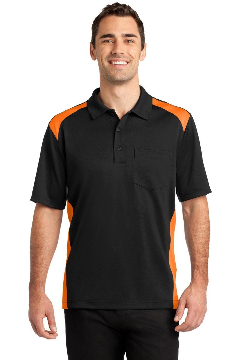 CornerStoneÂ® Select Snag-Proof Two Way Colorblock Pocket Polo. CS416 - uslegacypromotions
