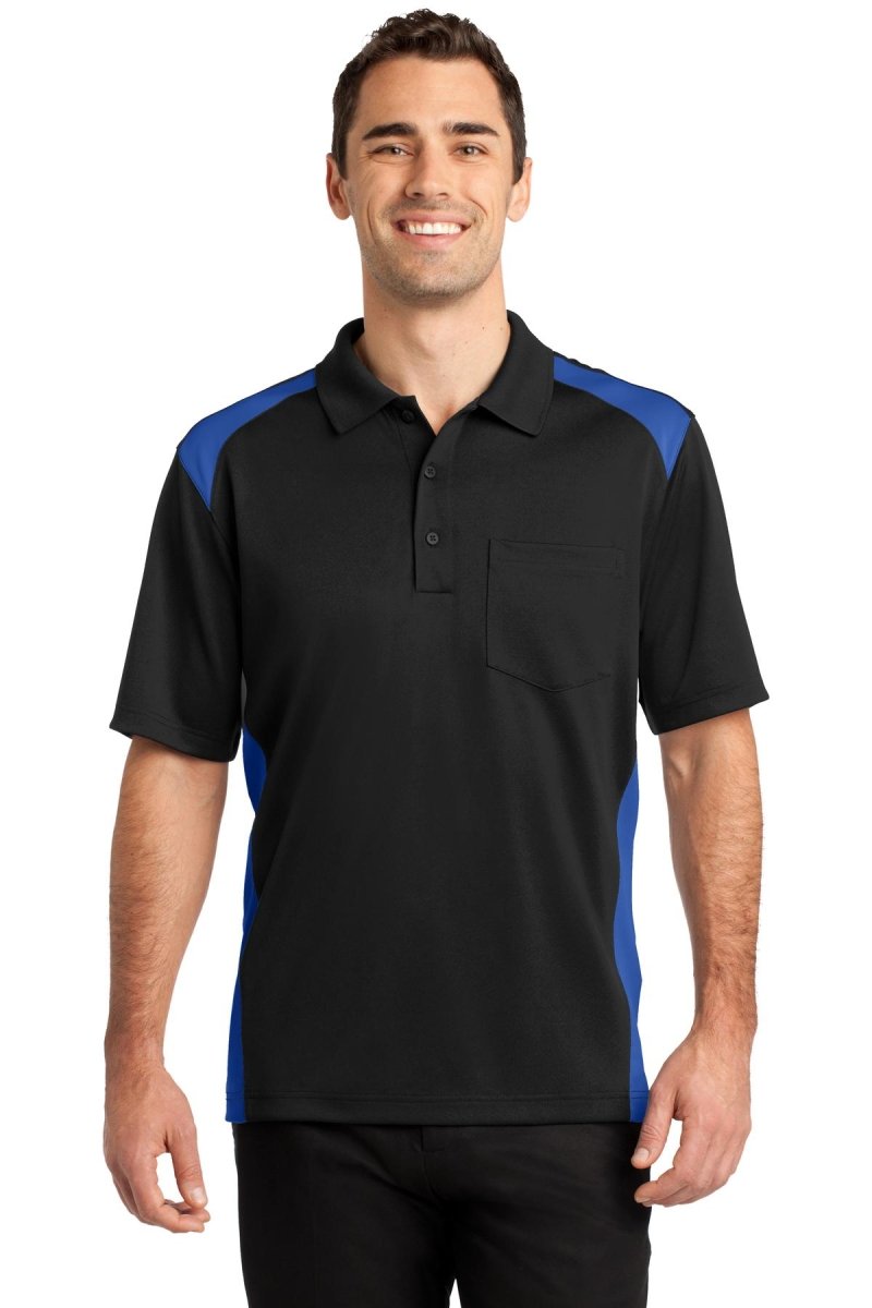 CornerStoneÂ® Select Snag-Proof Two Way Colorblock Pocket Polo. CS416 - uslegacypromotions