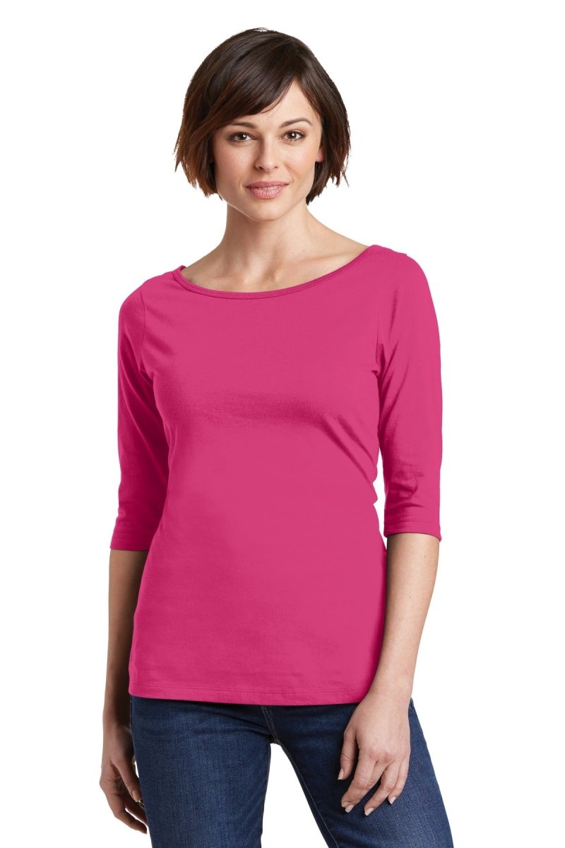 District® Women's Perfect Weight® 3/4-Sleeve Tee. DM107L - uslegacypromotions