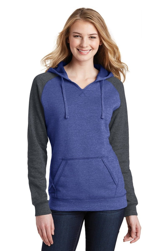 DistrictÂ® Women's Lightweight Fleece Raglan Hoodie. DT296 - uslegacypromotions