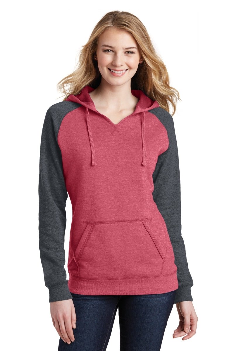 DistrictÂ® Women's Lightweight Fleece Raglan Hoodie. DT296 - uslegacypromotions