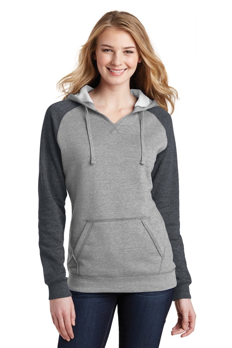 DistrictÂ® Women's Lightweight Fleece Raglan Hoodie. DT296 - uslegacypromotions