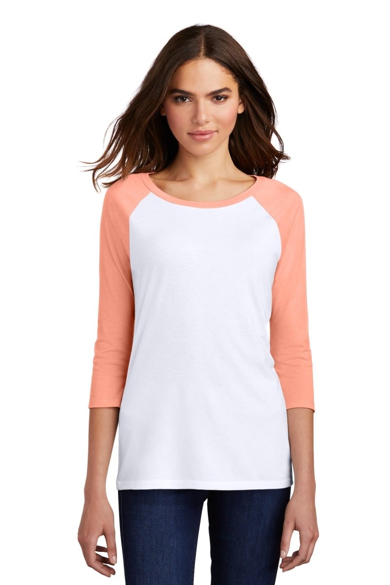 DistrictÂ® Women's Perfect TriÂ® 3/4-Sleeve Raglan. DM136L - uslegacypromotions