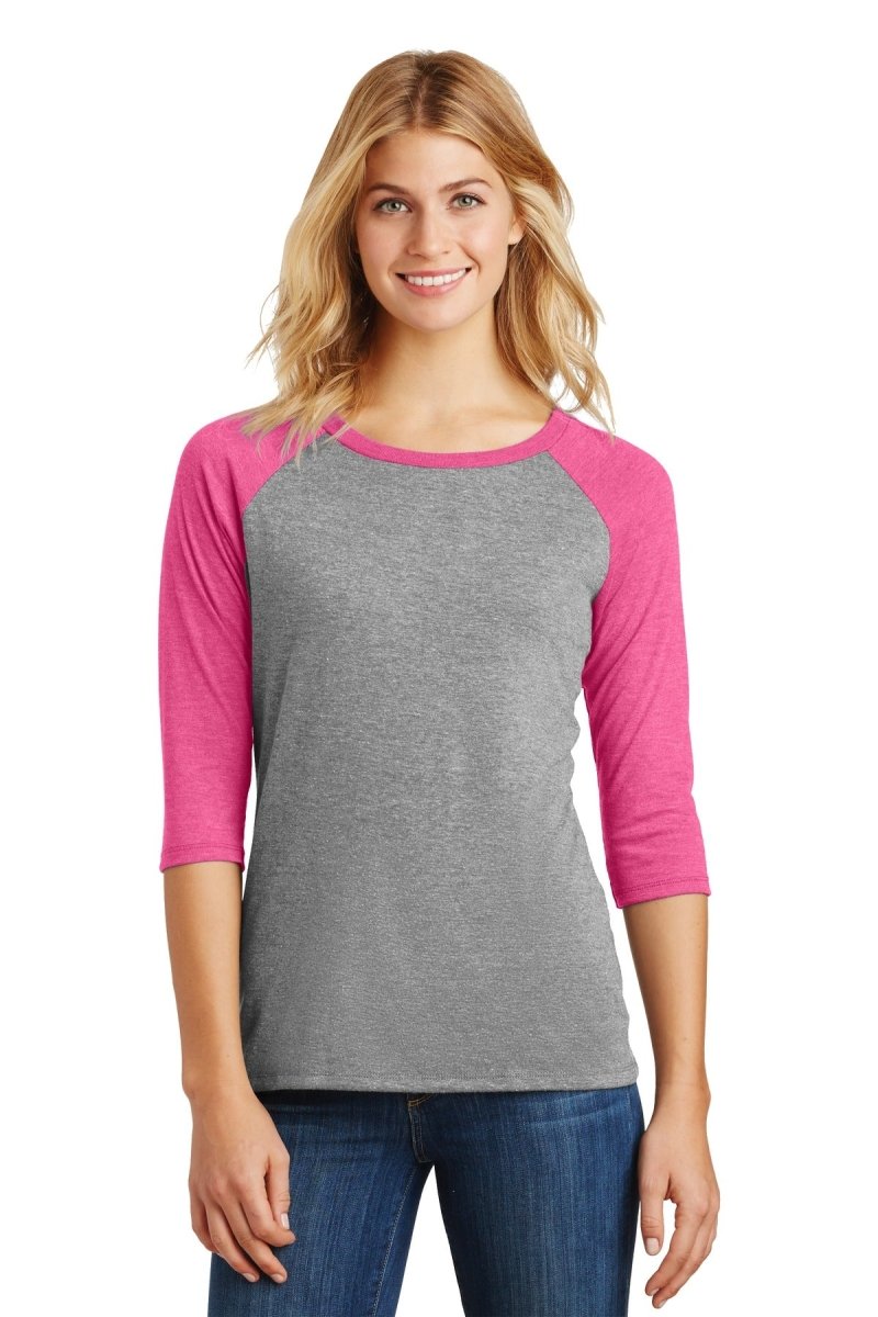 DistrictÂ® Women's Perfect TriÂ® 3/4-Sleeve Raglan. DM136L - uslegacypromotions