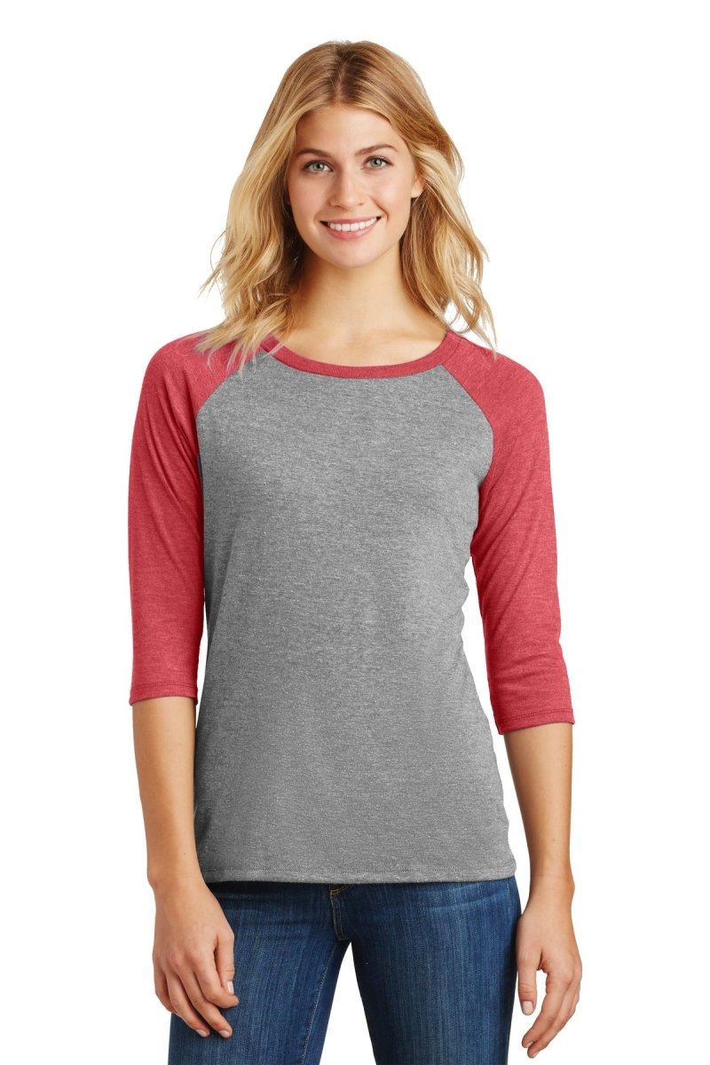 DistrictÂ® Women's Perfect TriÂ® 3/4-Sleeve Raglan. DM136L - uslegacypromotions