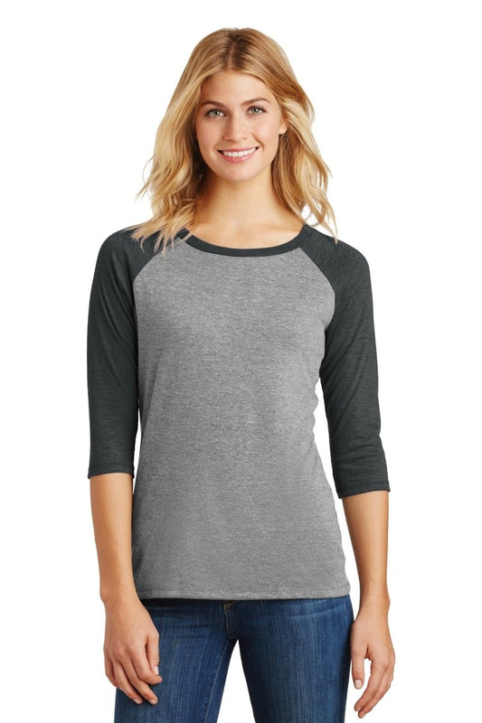 DistrictÂ® Women's Perfect TriÂ® 3/4-Sleeve Raglan. DM136L - uslegacypromotions