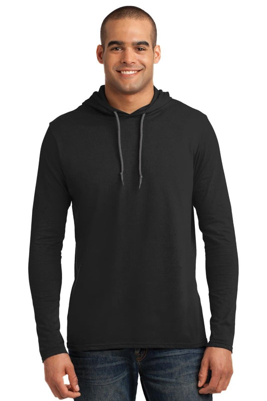 GildanÂ® 100% Ring Spun Cotton Long Sleeve Hooded T-Shirt. 987 - uslegacypromotions