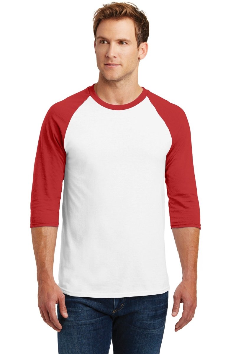GildanÂ® Heavy Cotton&#8482; 3/4-Sleeve Raglan T-Shirt. 5700 - uslegacypromotions