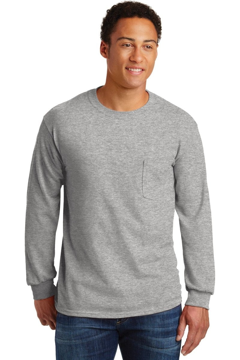 GildanÂ® - Ultra CottonÂ® 100% US Cotton Long Sleeve T-Shirt with Pocket. 2410 - uslegacypromotions