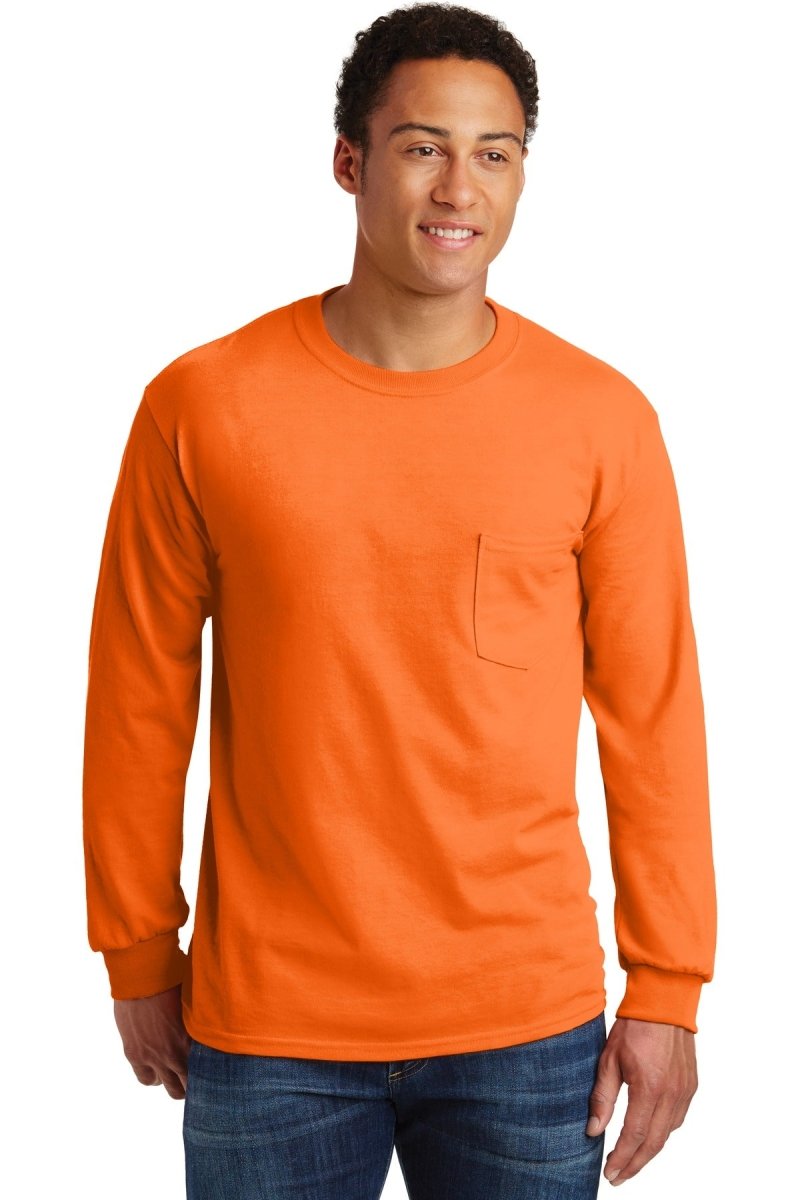 GildanÂ® - Ultra CottonÂ® 100% US Cotton Long Sleeve T-Shirt with Pocket. 2410 - uslegacypromotions