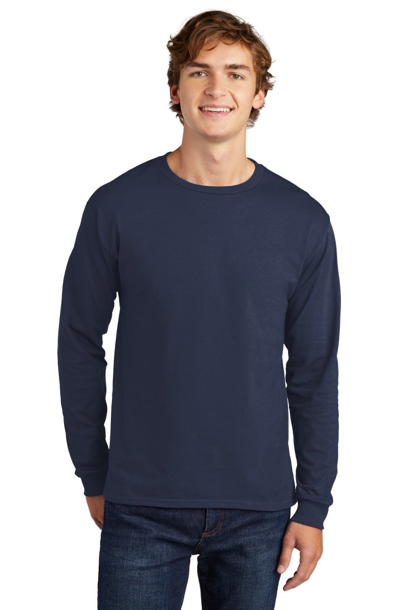 HanesÂ® Essential-T 100% Cotton Long Sleeve T-Shirt 5286 - uslegacypromotions