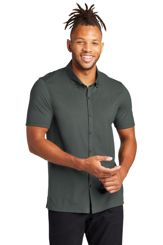 Mercer+Mettleâ„¢ Stretch Pique Full-Button Polo MM1006 - uslegacypromotions