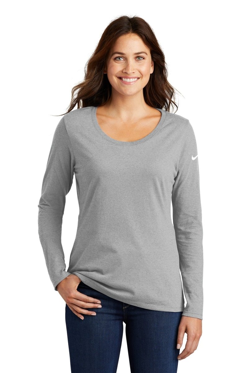 Nike Ladies Core Cotton Long Sleeve Scoop Neck Tee. NKBQ5235 - uslegacypromotions