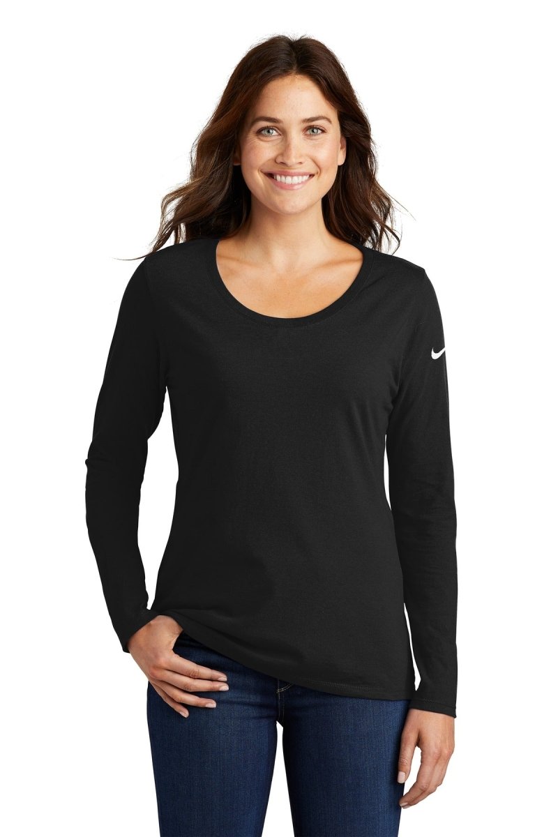 Nike Ladies Core Cotton Long Sleeve Scoop Neck Tee. NKBQ5235 - uslegacypromotions