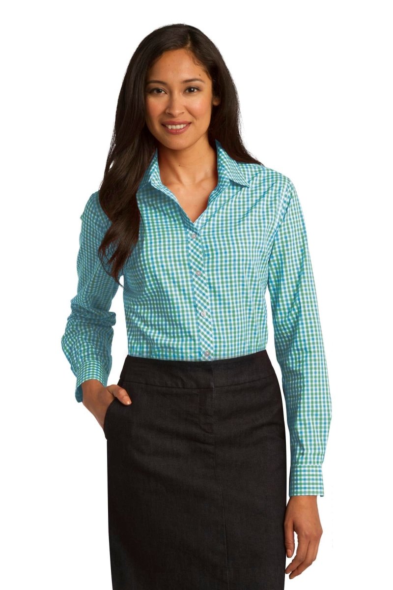 Port Authority® Ladies Long Sleeve Gingham Easy Care Shirt. L654 - uslegacypromotions