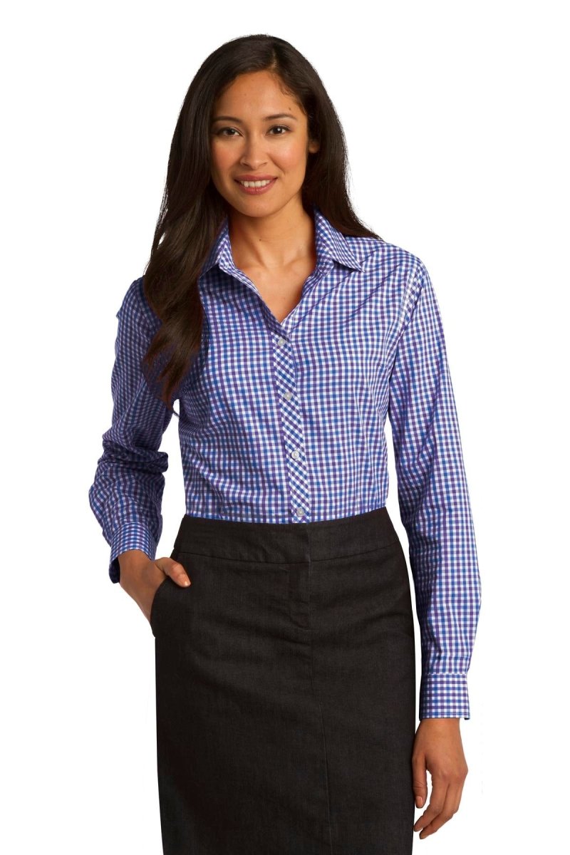 Port Authority® Ladies Long Sleeve Gingham Easy Care Shirt. L654 - uslegacypromotions