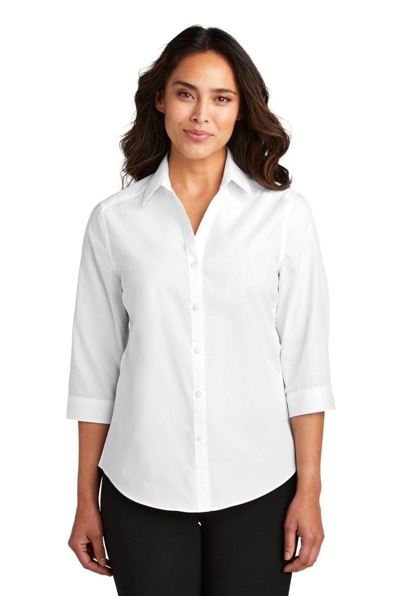 Port AuthorityÂ® Ladies 3/4-Sleeve Carefree Poplin Shirt. LW102 - uslegacypromotions