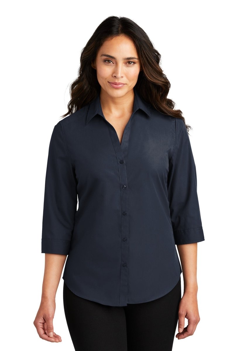 Port AuthorityÂ® Ladies 3/4-Sleeve Carefree Poplin Shirt. LW102 - uslegacypromotions