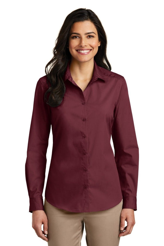 Port AuthorityÂ® Ladies Long Sleeve Carefree Poplin Shirt. LW100 - uslegacypromotions