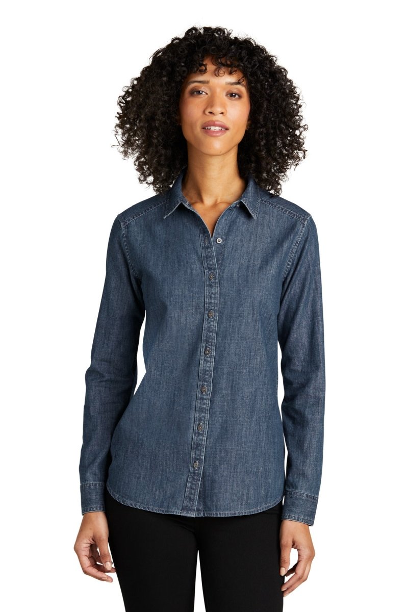 Port AuthorityÂ® Ladies Long Sleeve Perfect Denim Shirt LW676 - uslegacypromotions