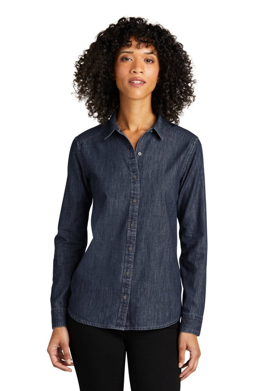 Port AuthorityÂ® Ladies Long Sleeve Perfect Denim Shirt LW676 - uslegacypromotions