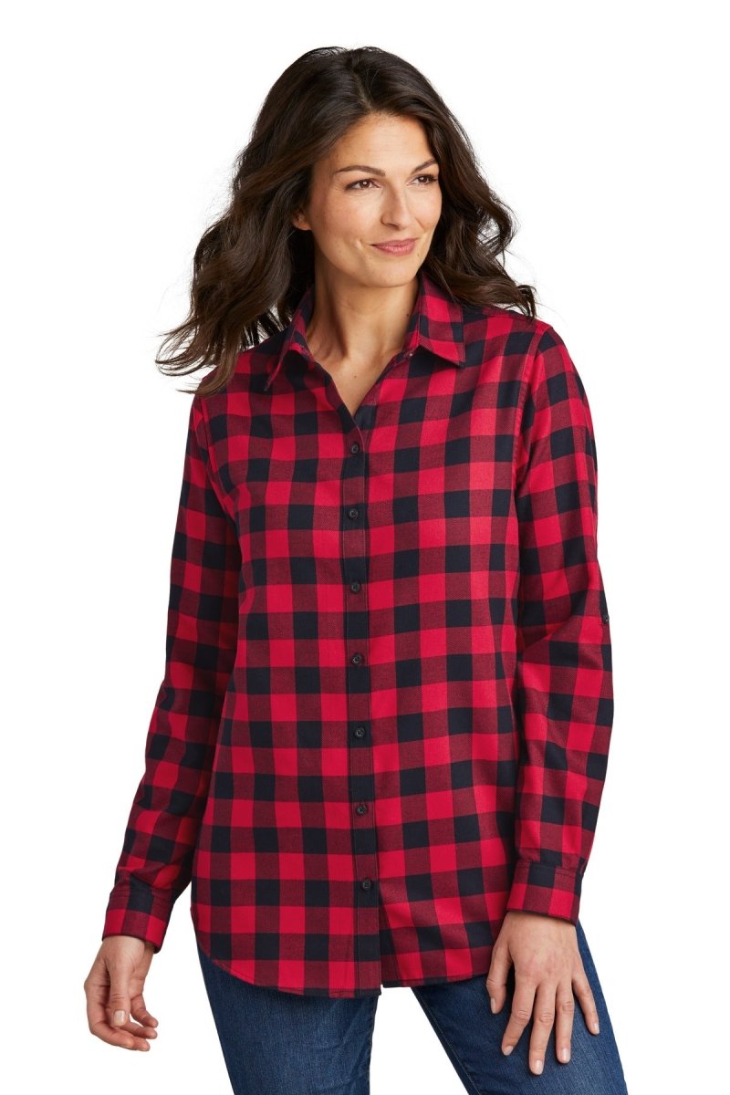 Port AuthorityÂ® Ladies Plaid Flannel Tunic . LW668 - uslegacypromotions