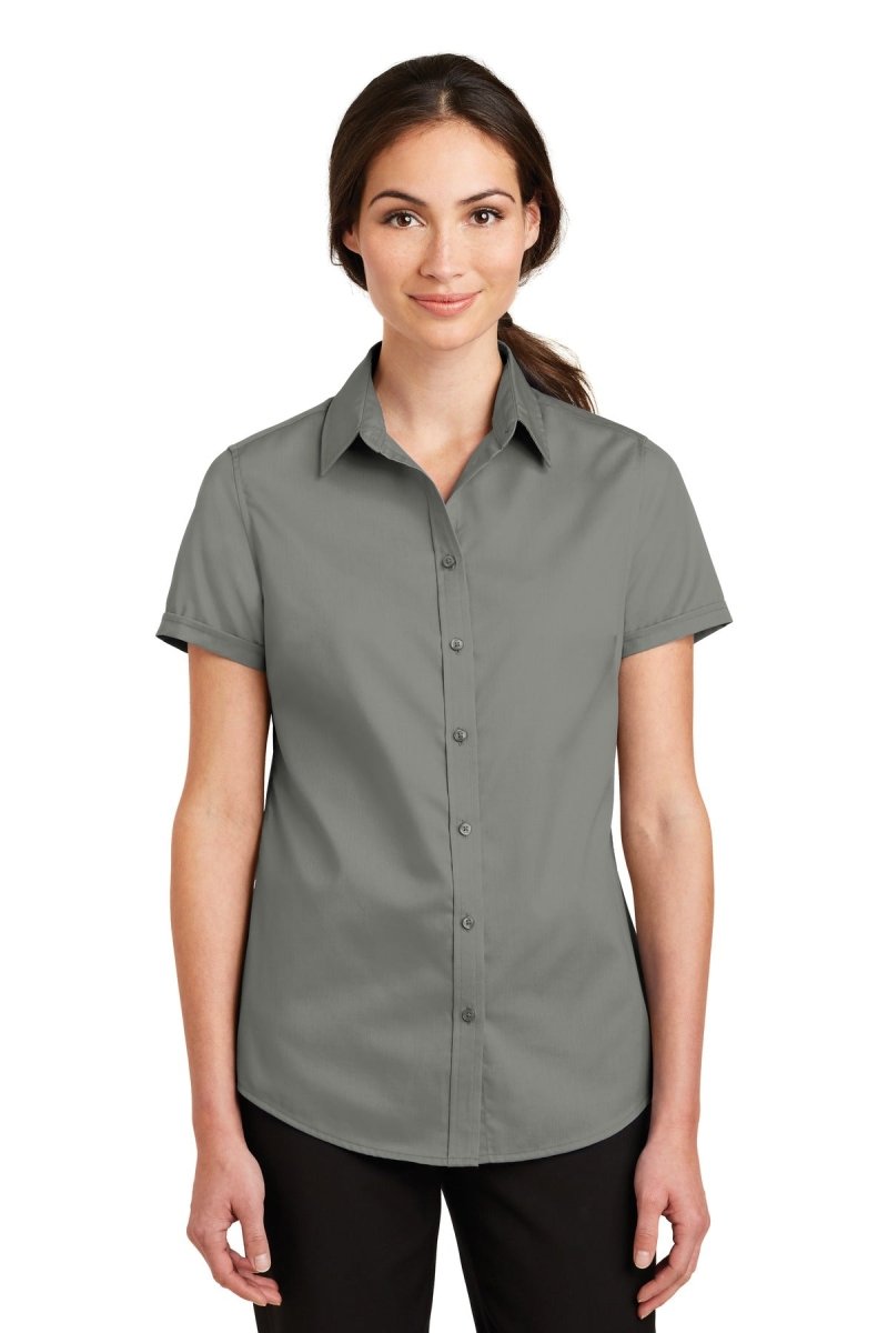 Port AuthorityÂ® Ladies Short Sleeve SuperProâ„¢ Twill Shirt. L664 - uslegacypromotions