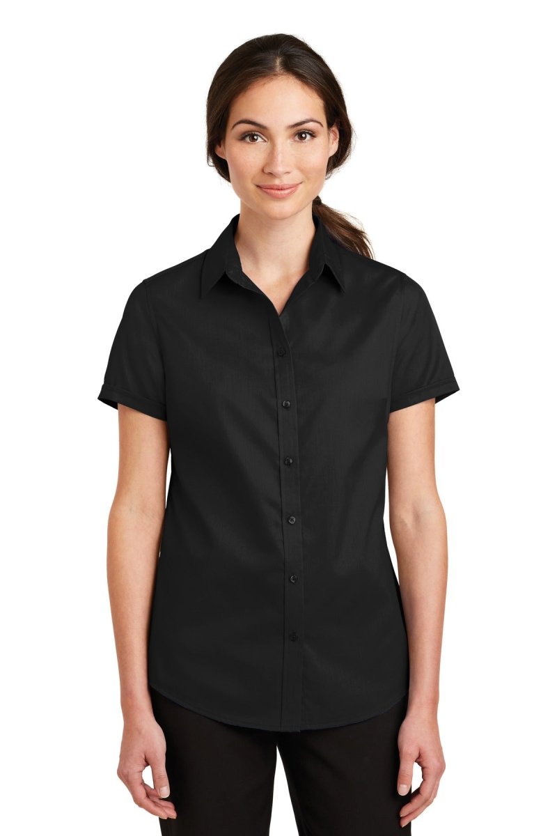 Port AuthorityÂ® Ladies Short Sleeve SuperProâ„¢ Twill Shirt. L664 - uslegacypromotions